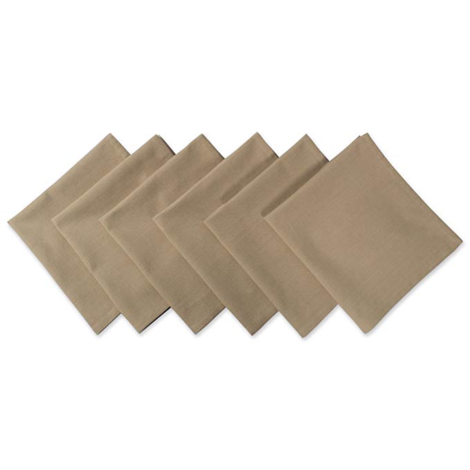 DII 100% Cotton Cloth Napkins, Oversized 20x20" Dinner Napkins, For Basic Everyday Use, Banquets, Weddings, Events, or Family Gatherings - Set of 6, Taupe