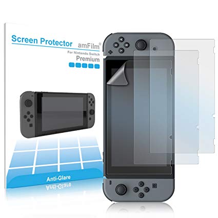 Nintendo Switch Screen Protector Anti Glare, amFilm Nintendo Switch Matte Screen Protector for Nintendo Switch 2017 (3-Pack)