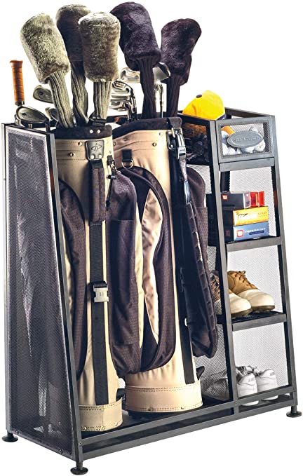 Suncast Golf Bag Garage Organizer Rack - Golf Equipment Organizer Storage -  Store Golf Bags, Clubs, and Accessories - Perfect for Garage, Shed, Basement