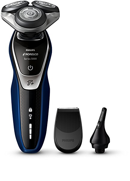 Philips Norelco Electric Shaver 5570 Wet & Dry, S5572/90, with Turbo  mode and Nose   Ear Trimmer