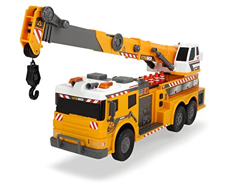 Dickie Toys 24" Light and Sound Construction Crane Truck (With Moving Ladder)