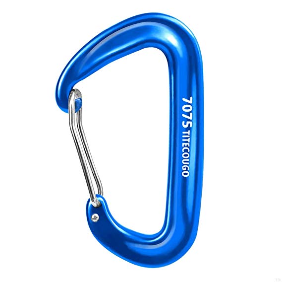 TITECOUGO 12KN Heavy Duty Lightweight Carabiner Clips Rated 2645 LBS Perfect Gear (1,2,4,5 Pack)