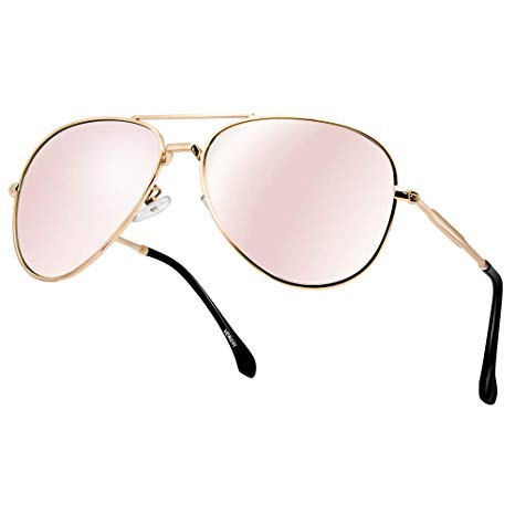 Veroyi Polarized Aviator Sunglasses Classic Metal Military Style for Women and Men (Model: 9110-C)