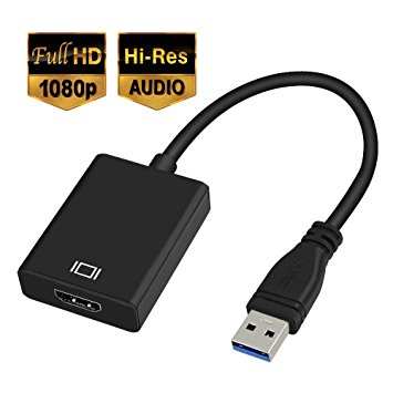 USB 3.0 to HDMI, HD 1080P Video Cable Adapter with Audio Output For Laptop HDTV TV PC with Windows XP / 10 / 8.1 / 8 / 7 [ NO MAC & VISTA ]