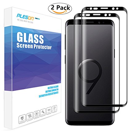 Galaxy S9 Screen Protector [ 2 Pack ][ Not Glass ], PLESON Samsung Galaxy S9 Screen Protector, [Case Friendly] [Full Coverage]Anti-Bubble Film Screen Protector (Black1)