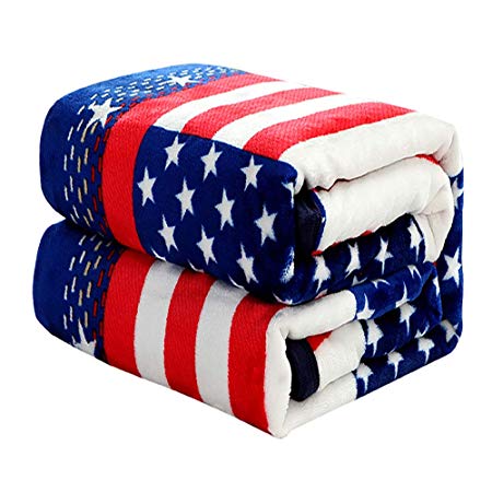 Yi Erman Fleece Blanket, Soft Microfiber Flannel Blanket, Fleece Throw Blanker for All Season,Twin Size(Red Blue)