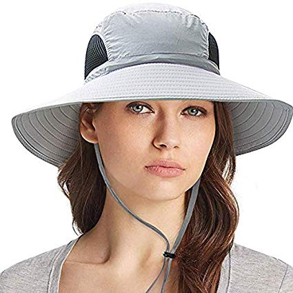Ordenado Outdoor Sun Hat UV Protection Bucket Mesh Boonie Hat Adjustable Fishing Cap
