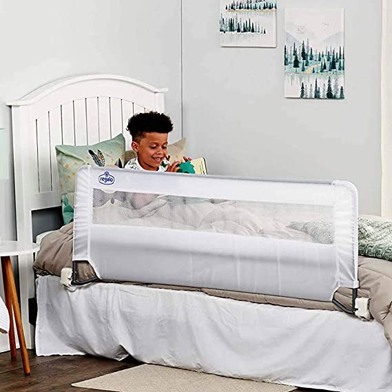 Swing Down Extra Long Bed Rail Guard, with Reinforced Anchor Safety System, 54-Inch