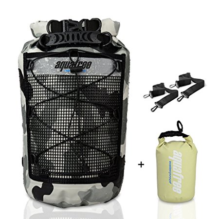 Aquafree Camo Dry Bag - Waterproof Compression Sack Keeps Gear Dry for Kayaking, Beach, Rafting, Boating, Hiking, Camping and Fishing with 2L Aquafree Dry Sack