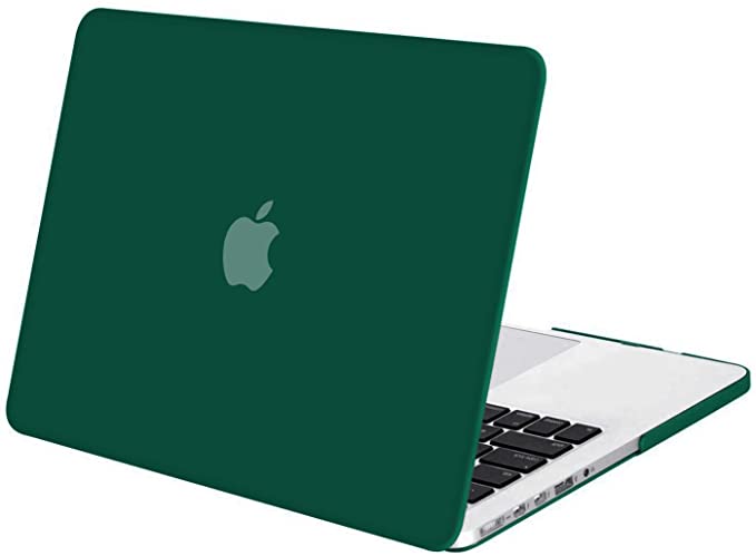 MOSISO Plastic Hard Shell Case Cover Only Compatible with Older Version MacBook Pro Retina 13 Inch (Model: A1502 & A1425) (Release 2015 - end 2012), Dark Green