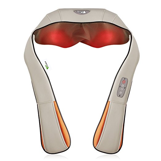 AMZDEAL Neck Massager Kneading Shiatsu Massager with 8 Massage Nodes, Heating and Timer Function for Office Home Car