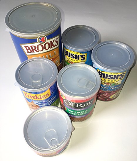 12-Piece ALAZCO Assorted Size Plastic Can Covers Lids For Canned Goods or Pet Dog Cat Food