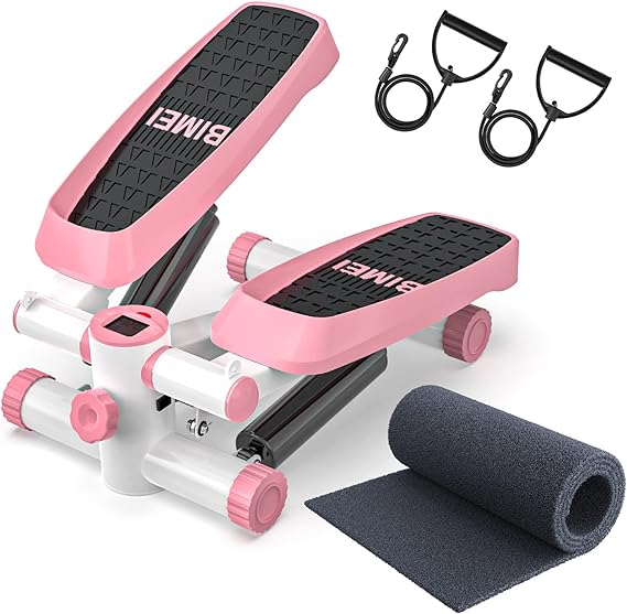 Stepper Exercise Machine, Mini Stepper Machine with Resistance Bands & Calories Count, Stair Stepper Exercise Equipment 330 lbs Weight Capacity, Exercise Stepper for Home Workouts for Women Men