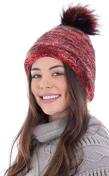 ARCTIC Paw Adult Chunky Cable Knit Beanie with Yarn Pompom