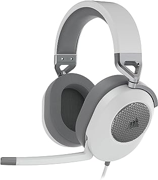 CORSAIR HS65 SURROUND Multiplatform Wired Gaming Headset – Dolby 7.1 Surround Sound – SonarWorks SoundID – iCUE Compatible – PC, Mac, PS5, PS4, Xbox, Nintendo Switch, Mobile – White