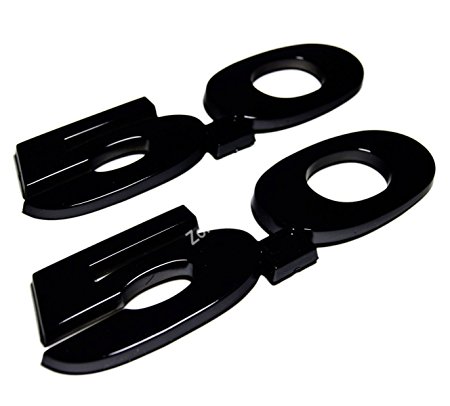 2 pieces(pair) 5.0 Liter Door Fender Side Emblem Badge Plate for Ford Mustang F150 GT - Full black(no red dot)