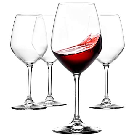 Paksh Novelty Italian Red Wine Glasses - 18 Ounce - Lead Free - Wine Glass Clear (Set of 8)