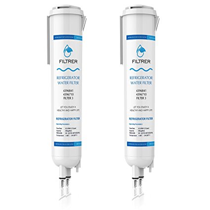 Refrigerator Water Filter for Whirlpool 4396841 4396710 EDR3RX1 Filter 3 WF2CB and Kenmore 9030 by Perfilter(White, 2PCS)