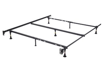 Heavy Duty 7-Leg Adjustable Metal Queen, Full, Full XL, Twin, Twin XL, Bed Frame With Center Support & Glides Only