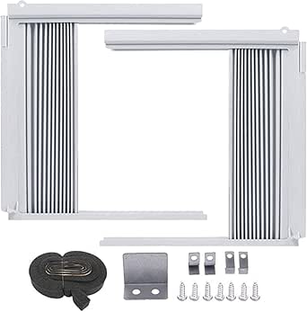 Air Conditioner Side Panels, Insulation Window Air Conditioner Side Panels, AC Accordion Filler Curtain Kit Replacement For Eliminating Noise,