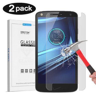 2-Pack Motorola Droid Turbo 2 screen protector 25D 020 mm Tempered Glass OMOTON Glass Screen Protector for Motorola Droid Turbo 2 9H Hardness Crystal Clear Scratch Resist No-Bubble