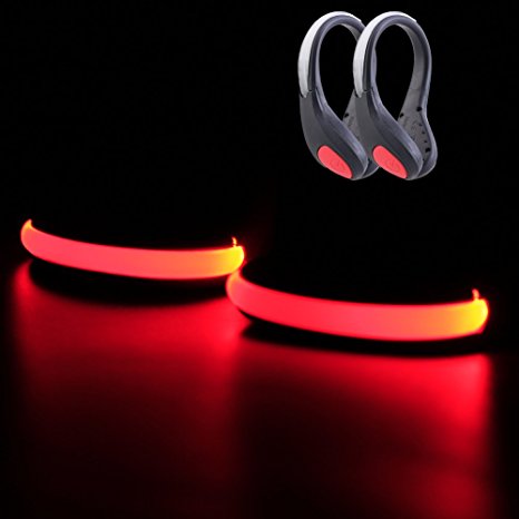 Ollny LED Safety Lights for Runners, Reflective Shoes Clip Lights Gear with 2 Modes for Night Running Climbing Hiking Biking 1Pair with a Screwdriver
