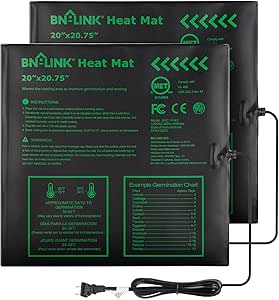 BN-LINK Seedling Heat Mat Waterproof 20" x 20.75" 2 Pack