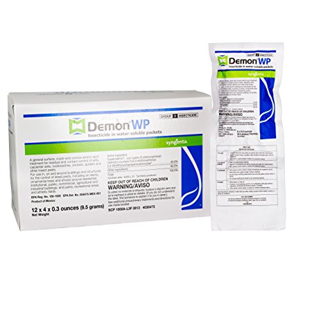 Demon WP Insecticide 4 x 9.5 Grams Packets in Water-Soluble Packets Makes 4 Gallons Cypermethrin 40%