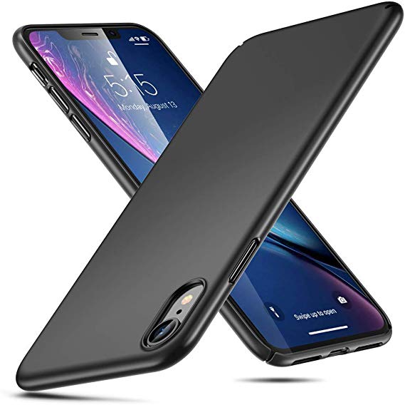 AEDILYS iPhone XR Case | | Ultra Slim | Lightweight | [Anti-Drop] | Wireless Charging | Compatible with Apple iPhone XR Phone Case Cover- Black (Black-XR)