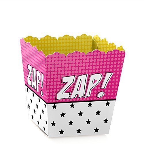 BAM! Girl Superhero - Candy Boxes Baby Shower or Birthday Party Favors (Set of 12)