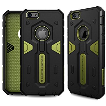 For Apple iPhone 6 Plus/6S Plus 5.5" Case, Nillkin® [Defender II] Tough Shockproof Armor Hybrid Rugged Hard Protective Case Retail Package   TJS® Tempered Glass Screen Protector & Stylus Pen - Green