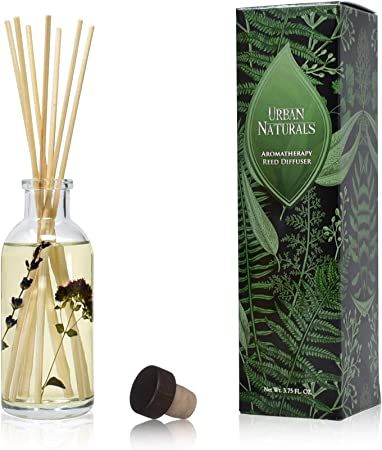 Urban Naturals Garden Lavender Reed Diffuser Oil Set with Reed Sticks – Calming, Herbal Fragrance - Made in The USA