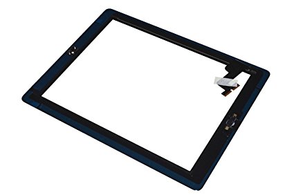 Black Touch Screen Digitizer Assembled with Home Butoon Strong Adhesive for iPad 2 2nd Generation A1395 A1396