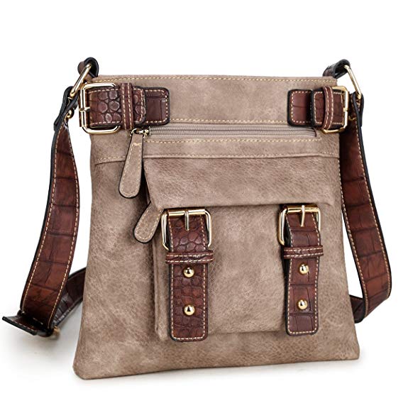 Dasein Top Belted Crossbody Bags for Women Soft Leather Messenger Bag Shoulder Bag Travel Purse