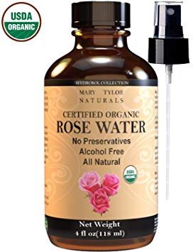 Certified Organic Rose Water Facial Toner 4 oz, Natural Facial Toner Spray by Mary Tylor Naturals