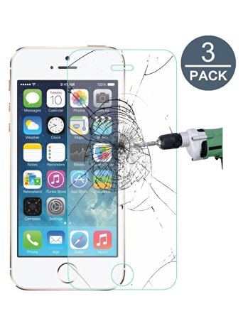 (3-Pack) Tempered Glass Screen Protector for iPhone 6 6s 9H Hardness, Bubble Free-by Lubar
