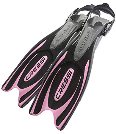 Cressi Adult Powerful Efficient Open Heel Scuba Diving Fins | Frog Plus: made in Italy