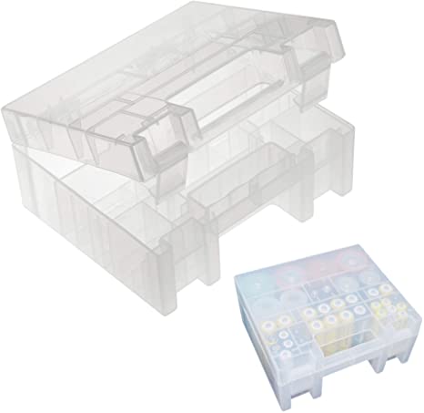 CASE STAR Clear Plastic Battery Storage Case Holder Battery Organizer for AA AAA C D 9V Battery Holder Box Container