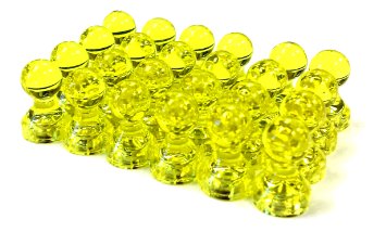 24 Yellow Magnetic Push Pins - Perfect Magnets for Fridge, Calendars, Whiteboards, and Maps