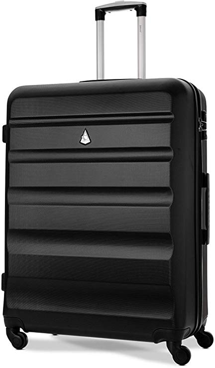 Aerolite Large 29" Lightweight ABS Hard Shell Travel Hold Check in Luggage Suitcase 4 Wheels with Built in TSA Combination Lock, Black