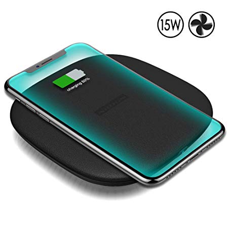 Wireless Charger, Nillkin 15W Qi-Certified Fast Charging Pad 10W/7.5W/5W [Cooling Fan] Compatible for iPhone Xs Max/XR/XS/X/8/8 Plus, Samsung Galaxy S9/S9 /S8/S8 /Note 9/Note 8/S7 and More Devices
