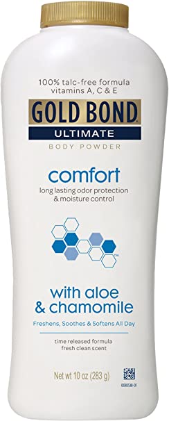 Gold Bond Ultimate Comfort Body Powder, Aloe & Chamomile 10-Ounce Bottles (Pack of 4)