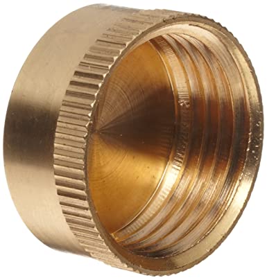 Anderson Metals Brass Garden Hose Fitting, Cap, 3/4" Female Hose ID