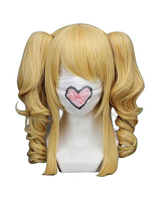 TSNOMORE Curly Middle Length Ponytails Cosplay Wig Blonde pigtail Wig (Mixed Blonde)