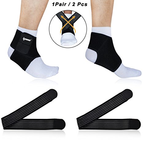 Ipow Nonslip Breathable brace With 2 Compression Cross Straps, FDA Approved, Ankle & Arch Support To Relieve Foot Pain,Best Ankle Brace Support Protector Stabilizers Wraps for Everyday Wear(1 Pair)