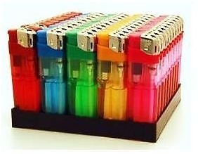 50 ELECTRONIC REFILLABLE LIGHTERS WITH ADJUSTABLE FLAME