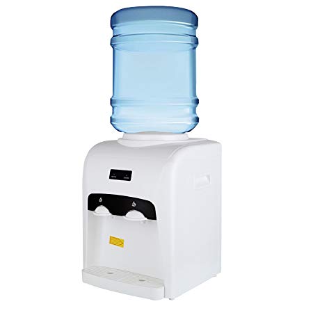 KUPPET Electric Hot Cold Water Cooler Dispenser Counter Top Home Office Use 3-5 Gallon white (15.75inch / Weight 9lbs)