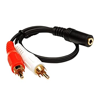 ANRANK AU350026AK 3.5mm Stereo Female to 2-RCA Male Aux Audio Y-Cable 6-Inch Gold-Plated Adapter