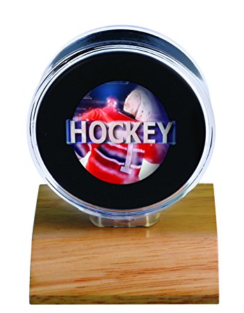 NHL Light Wood Puck Holder, Small, Clear