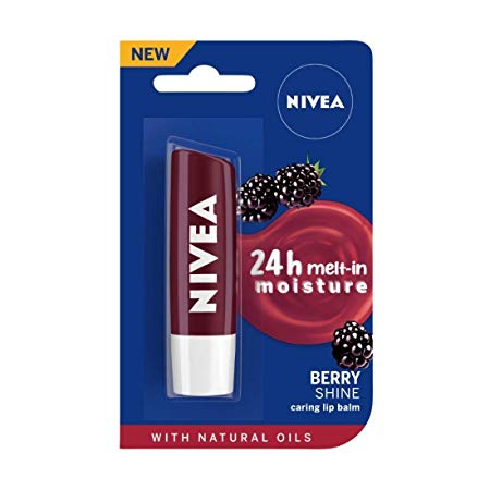 NIVEA Lip Balm, Fruity Blackberry Shine, 4.8g